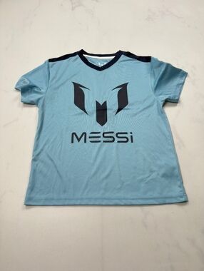 Messi T-Shirt Light Blue Sporty Graphic - Boys M